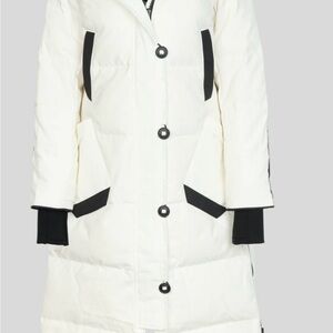 Canada Goose White and Black Puffer Jacket
